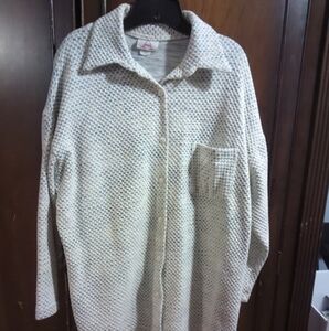 Alias Mens Vintage Cream Button-Up Long Sleeve Button Up Waffle Weave Shirt